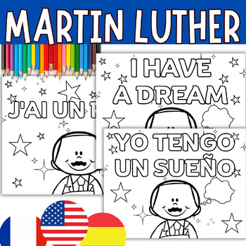 Preview of Martin Luther King, Jr. Coloring Pages | BHM Coloring sheet | Spanish French, En
