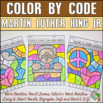 Preview of Martin Luther King Jr Activities | MLK Jr Color by Code | MLK Jr Coloring Sheets
