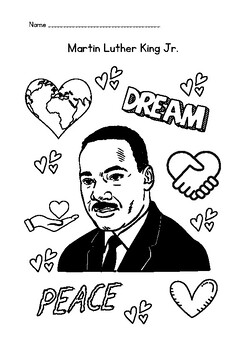 Martin Luther King Jr. Coloring Sheet Page by Taylor Ham Teacher