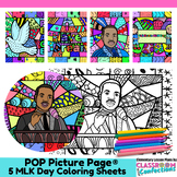 Martin Luther King Coloring Pages BUNDLE Pop Art January M