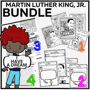 Preview of Martin Luther King, Jr.Coloring, Worksheets | Black History Month BUNDLE