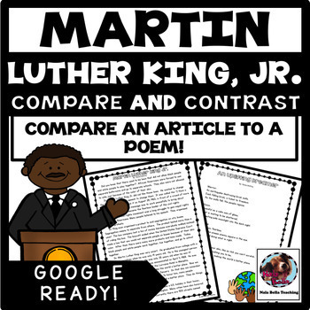 Preview of Martin Luther King Jr. Compare and Contrast Poem to Nonfiction Article