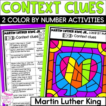 Preview of Martin Luther King Jr. Context Clues Color By Number