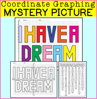 Preview of I Have a Dream Coordinate Graphing Picture - Martin Luther King Jr. Activities