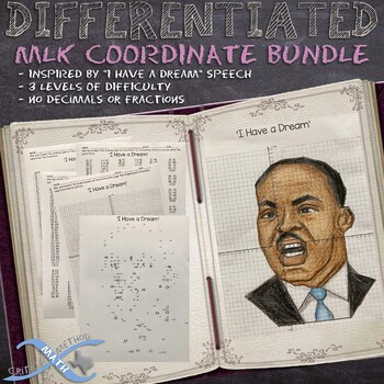Preview of Martin Luther King Jr. (MLK) Coordinate Graphing Pictures