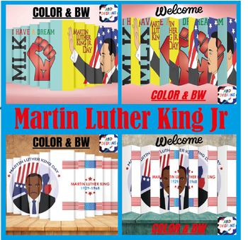 Preview of Martin Luther King Jr Craft & Activities: Agamograph Coloring - Bundle