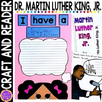 Preview of Martin Luther King Jr Craft and Writing Prompt Mini Book Activities 3rd Grade