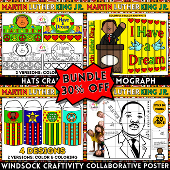 Preview of Martin Luther King Jr. Craft Bundle: Celebrate MLK Day & Black History Month