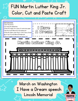 Preview of Martin Luther King Jr Craft - Color Cut Paste March on Washington MLK Jr. FUN