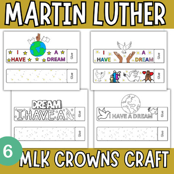 Preview of Martin Luther King Jr - Hat Craft I have a dream, Crown K-2 | January Activity