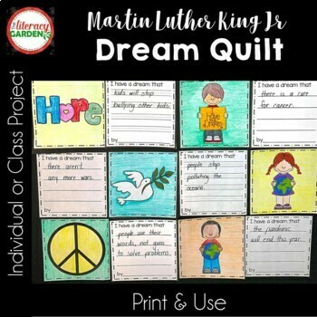 Preview of Martin Luther King Jr  Craft - I HAVE a DREAM QUILT