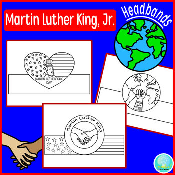 Preview of Martin Luther King Jr Craft Coloring Headband Crown Hat 3 Templates Art Project