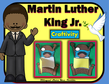 Preview of Martin Luther King Jr.  MLK  Spanish Craftivity Writing, Math & Art Mrs. Partida