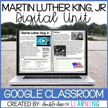 Preview of Martin Luther King Jr DIGITAL Distance Learning Unit for GOOGLE Classroom 