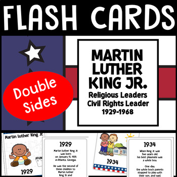 Preview of Martin Luther King Jr. Day 20 Flash Cards Double Sides | MLK Day Activity