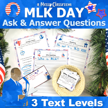 Preview of Martin Luther King Jr. Day 2nd Grade MLK Reading RI.2.1 Ask & Answer Questions