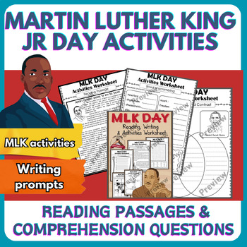 Preview of Martin Luther King Jr Day Activities | Reading Passages, Writing, Poem and More