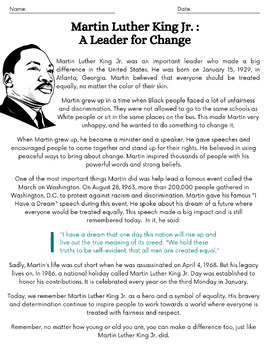 Martin Luther King Jr. Day Activity Pack by Blooming Minds LLC | TPT