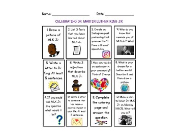 Preview of Martin Luther King Jr Day Activity Workbook