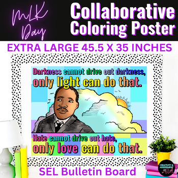 Preview of Martin Luther King Jr. Collaborative Coloring Poster MLK Day Black History Month