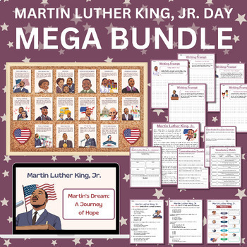 Preview of Martin Luther King, Jr. Day Bundle - Reading - Writing - Bulletin Board - PPT