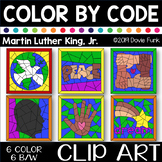 Martin Luther King Jr Day Color by Number or Code Clip Art