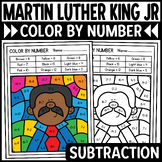 Martin Luther King Jr. Day Color by Number Subtraction • M