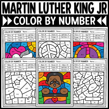 Preview of Martin Luther King Jr. Day Color by Number Addition and Subtraction Within 20
