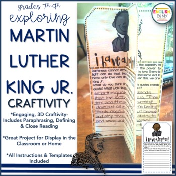 Preview of Martin Luther King Jr. Day-Craftivity-January Activity-Middle School