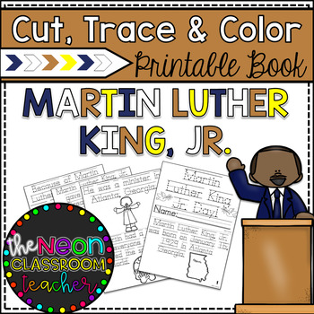 Preview of "Martin Luther King Jr. Day" Cut, Trace and Color Printable Book!