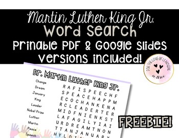 Preview of Martin Luther King Jr. Day Digital Resource Activity Word Search FREEBIE