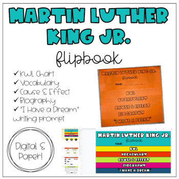 Preview of Martin Luther King Jr. Day Flipbook: Digital and Paper Version