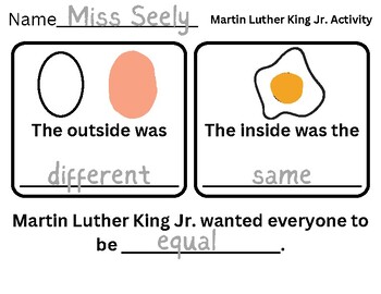 Preview of Martin Luther King Jr. Day | Graphic Organizer | MLK | Equality Lesson