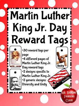 Preview of Martin Luther King Jr. Day Holiday Reward Tags MLK