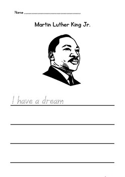 Martin Luther King Jr. Day - I Have a Dream Speech Writing Worksheet