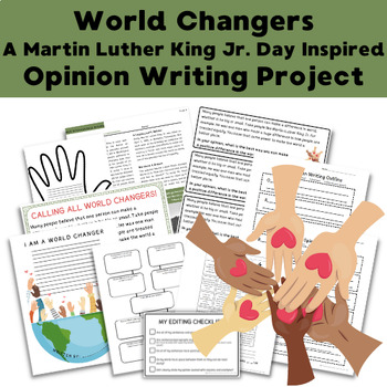 Preview of Martin Luther King Jr. Day Inspired - "World Changers" Opinion Writing Project
