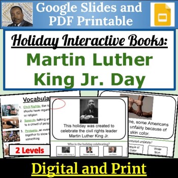 Preview of Martin Luther King Jr. Day Interactive book for Special Education 