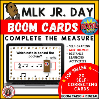 Preview of Martin Luther King Jr. Day Music: Complete the Measure BOOM Cards™