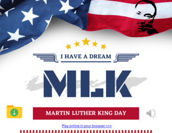 Preview of Martin Luther King Jr. Day.  PPTx. Life. Biography. Worksheets. Speech. Bundle.