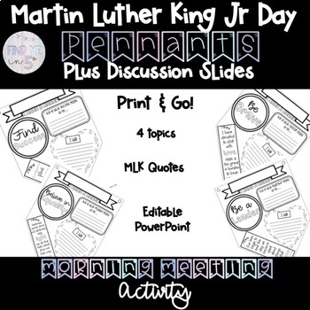 Preview of Martin Luther King Jr. Day Pennants & Morning Meeting Activities