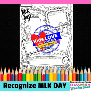 Preview of Martin Luther King, Jr. : MLK : Doodle Style Writing Organizer 3rd 4th 5th Grade