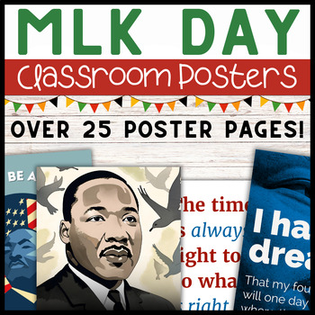 Preview of Martin Luther King Jr Day Posters MLK Black History Classroom Bulletin Board