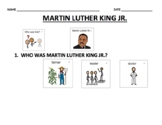 Martin Luther King Jr. Day Questions with visual supports 