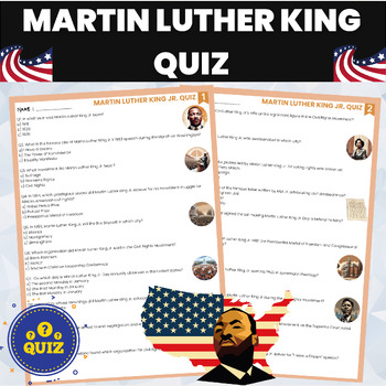 Preview of Martin Luther King Jr Day Quiz | Martin Luther King Jr Quiz | MLK Day Quiz