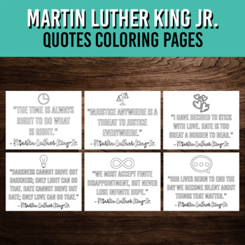 Martin Luther King Jr. Day Quote Coloring Pages | MLK Inspirational Quotes