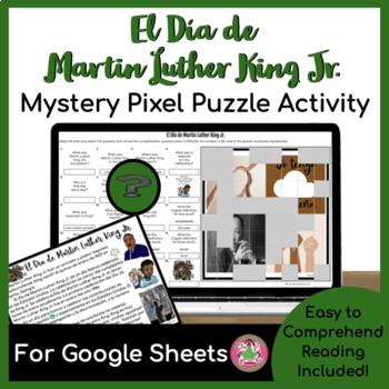 Preview of Martin Luther King Jr Day Spanish Activity | Mystery Images | Pixel Art