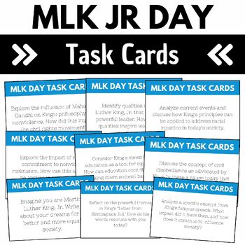 Preview of Martin Luther King Jr. Day Task Cards • MLK Activities
