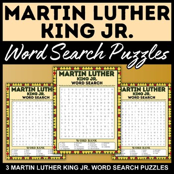 Preview of Martin Luther King Jr. Day Word Search Puzzle Worksheets Activity | 6 Pages