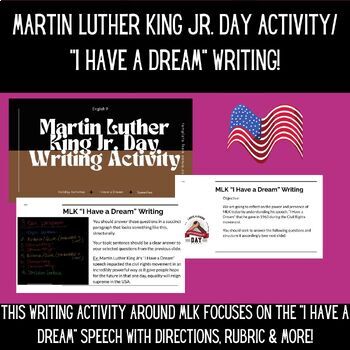 Preview of Martin Luther King Jr Day Writing Activity - "I Have a Dream" Speech Reflection
