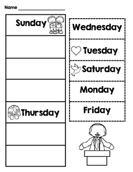 Martin Luther King, Jr. Days of the Week Printable Worksheet - MLK Day